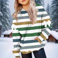 thumbnail image 3 of Girl Oversized Hoodie Shirts Striped Pullover Tops Casual Long Sleeve Hooded Sweatshirts with Pocket New Girls Breathable Long Sleeve Blouse Green 140, 3 of 5