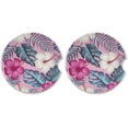thumbnail image 2 of FREEAMG Palm Leaf Flowers Car Coasters 2 PCS Drinks Absorbent Ceramic Stone Car Coasters with Fingertip Grip Car Cup Holder Coasters, 2 of 6
