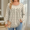 thumbnail image 2 of Posijego Plus Size Tops for Women Long Sleeve Shirts Plaid Printed Casual Tunic Tees Loose Dressy Blouses, 2 of 6
