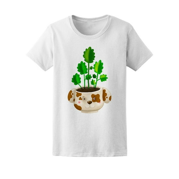 Cute Dog Plant Pot Tee Women's -Image by Shutterstock