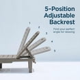 thumbnail image 4 of UDPATIO 2-Piece 5-Position Outdoor Lounge Chairs, All-Weather Resin Chaise Lounge Set with Cup Holder for Pool, Patio, Dark Gray, 4 of 9