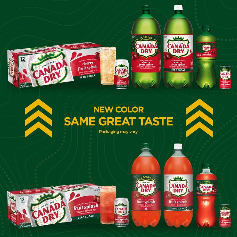 Canada Dry Cherry Ginger Ale, Caffeine Free, Fruit Splash, Soda
