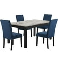 thumbnail image 4 of New Classic Furniture Celeste Wood Dining Table with Faux Marble Top in Espresso, 4 of 11