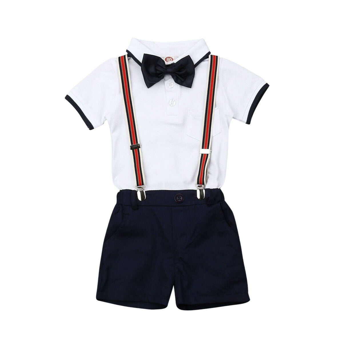 baby boys cotton Tuxedo suit birthday bodysuit outfits & sets party wedding suit
