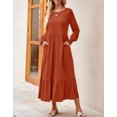 thumbnail image 5 of Dresses for Women Boho Long Sleeve Womens Dresses Solid Color Swing Maxi Dress Alsol Lamesa, 5 of 6