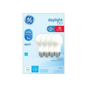 GE Daylight LED Light Bulbs, 40 Watt Eqv, A19 General Purpose, 13yr, 4pk
