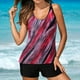 thumbnail image 2 of Conjunto de tankini con tiras en la espalda con estampado conservador para mujer Trajes de baño de dos piezas Traje de baño Fridja nalpqowj60736, 2 of 9