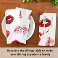 thumbnail image 5 of GZHJMY Valentine's Day Pink Red Kiss Lip Cloth Napkin Kitchen Dining Table Collection Festive Holiday Date Engagement Wedding Gift 6 Pack 20" × 20", 5 of 6