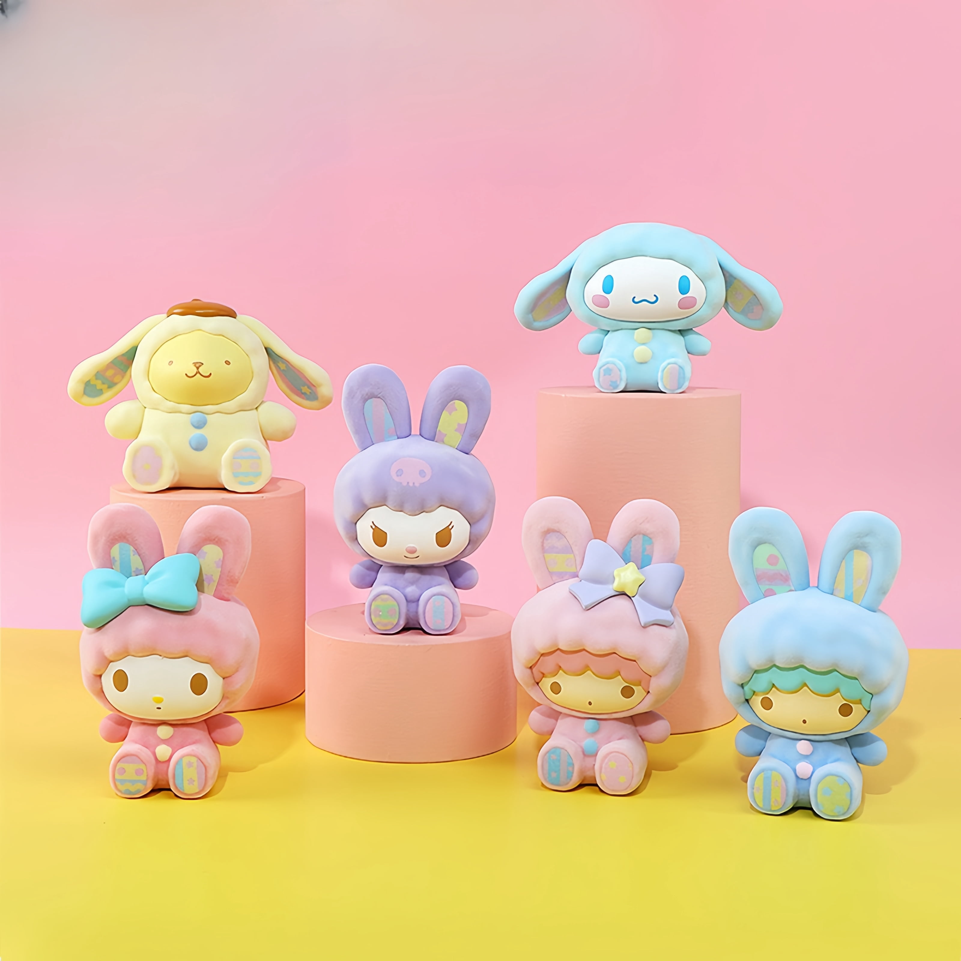 Sanrio Blind Box Rabbit Series Kuromi Cinnamoroll Figures Miniso