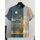 thumbnail image 2 of Camiseta de verano para hombre, Top informal de manga corta con cuello redondo, Camiseta holgada con microelasticidad, ropa Retro transpirable a la moda, 2 of 4