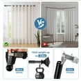 thumbnail image 5 of Urbanest Single Curtain Rod with 16 Clip Rings & Decorative Square Urn Finials – Classic Metal Window Drapery Rod Set, Heavy-Duty & Adjustable, 5/8" Diameter, 48" to 84", Matte Black, 5 of 6