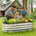 thumbnail image 6 of JIOABL Oval Metal Garden Bed: Corrosion-Resistant, Open-Base Drainage – Safe & Durable Outdoor Planting, Silver, 6 of 8