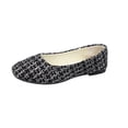 thumbnail image 3 of Women's Tweed Plaid Round Toe Flats, Plus Size Comfortable Slip On Casual Work Shoes, Lightweight Loafers for Daily Wear Office Shopping, 3 of 10