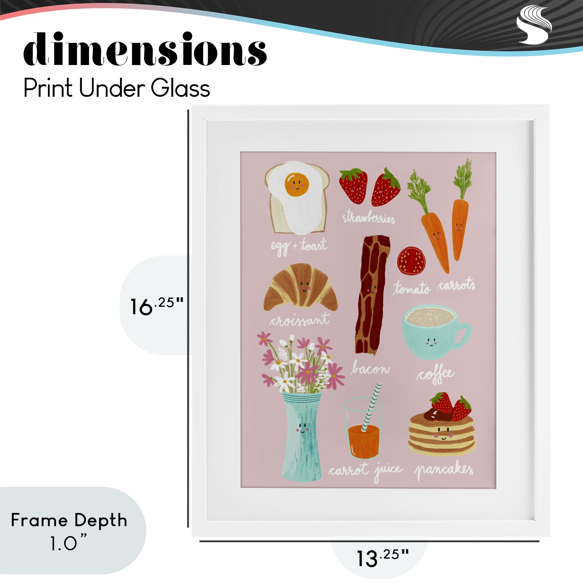 Stupell Industries Lush Summer Breakfast White Framed Print Under Glass, design by Metka Hiti