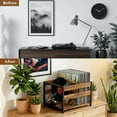thumbnail image 4 of Y&M 2 Packs Vinyl Record Storage Crate, Wooden Storage Box, Classic Cube CD Albums Shelf Holder Organizer, Holds Up to 100+ Records, Magazine Rack for Desktop, Home, Office, Brown, 4 of 8