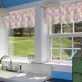 thumbnail image 4 of Valance Curtains for Windows,Groovy Hippie Flowers and Rainbow Waves Semi Sheer Curtain Valance,Retro Daisies Window Valance Curtains,Short Rod Pocket Window Treatment for Kitchen Living Room 54"x18", 4 of 6