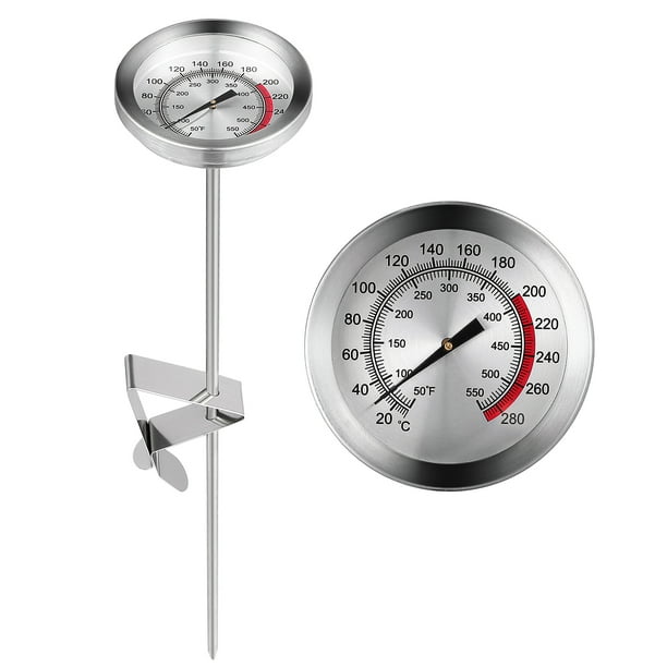 1 termómetro de cocina, termómetro para carne, termómetro para alimentos, sonda de acero inoxidable, termómetro para freír.