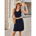 thumbnail image 3 of Ekouaer Sleep Shirts for Women Nightgowns Sleeveless Sleepwear Pocket Nightshirt Pleated Night Dress O Neck Tank, 3 of 6