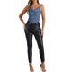 thumbnail image 2 of INSPIRAR CHIC Top de Cami de Mujer con Halter, Brillante, Cuello Cowl, Drapado, Sin Espalda, Crop, XS, Azul, 2 of 6