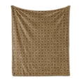 thumbnail image 1 of Victorian Soft Flannel Fleece Blanket, Ornamental Swirls and Curves Vintage Inspirations Medieval Baroque Pattern, Cozy Plush for Indoor and Outdoor Use, 50" x 70", Brown Pale Yellow, by Ambesonne, 1 of 6