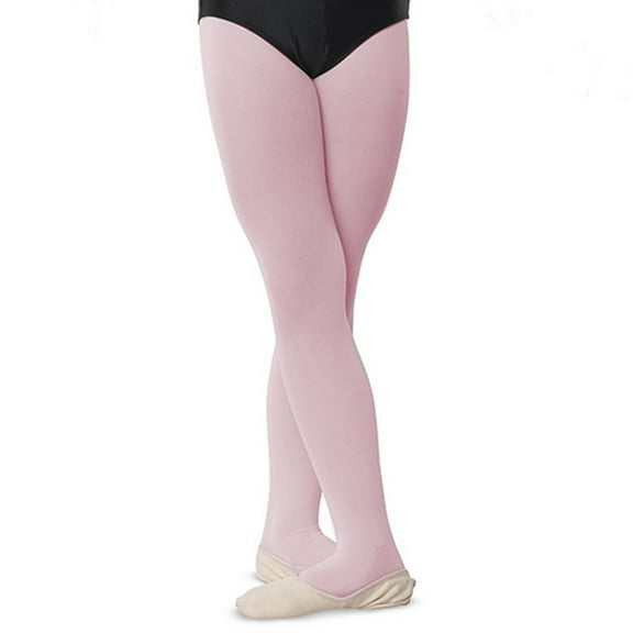 Danshuz Girls Petal Pink Comfortable Dance Nylon Stretch Tights 8-10