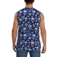 thumbnail image 4 of Fotbe Skull purple flower Men's Camiseta sin Mangas Estampada para Hombres, Playera Casual para Gimnasio, Entrenamiento, Playa-Medium, 4 of 7