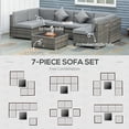 thumbnail image 2 of Outdoor Sectional Sofa Set, Grey PE Rattan & Steel Frame, with Coffee Table & Washable Cushions, 2 of 7