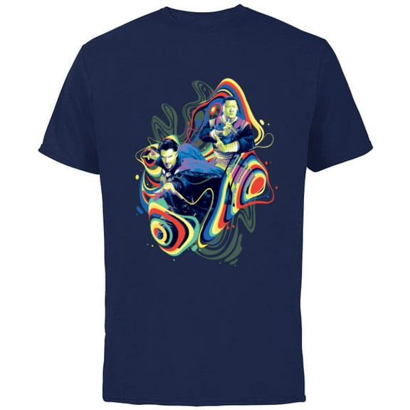 Marvel Doctor Strange Multiverse of Madness Psychedelic - Short Sleeve Cotton T-Shirt for Adults - Customized-Navy
