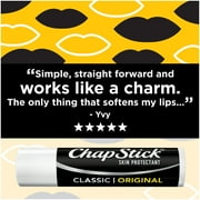 ChapStick Classic (3 Sticks) Original Flavor Skin Protectant Flavored Lip Balm Tube, 0.15 Ounce Each