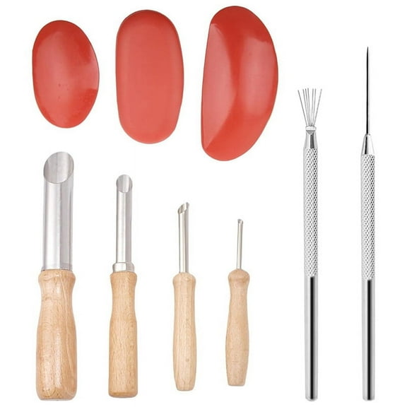 9PCS Clay Sculpting Tools Wooden Handle Pottery Carving Tool Kit Pottery Clay Trim G22986