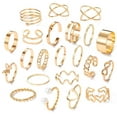 thumbnail image 2 of 22pcs Gold Knuckle Rings Set - Boho Stackable Heart Pearl Butterfly Vintage Open Adjustable Statement Rings for Women - Jewelry Gifts, 2 of 6