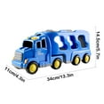 thumbnail image 3 of Toddler Car Toys for 3 4 5 Years Old Construction Transport Truck with 4 Pack Small Pull Back Construction Vehicles Friction Power Cars Christmas Birthday Gifts for Kids Boys Girls, 3 of 6