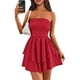 thumbnail image 1 of Vestido PRETTYGARDEN para mujer, verano 2025, sin tirantes, tubo, rojo, 1 of 7
