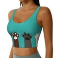 thumbnail image 2 of KLL Cute Cat Paw And Dog for Workout Tank Tops for Women,U Back Fitness Top Built in Shelf Bras Padded Fit for Yoga Gym-Medium, 2 of 8