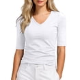 thumbnail image 4 of Tshirts Shirts for Women Short Sleeve V Neck Basic Tees Spring Clothes Dressy Tops for Women, 4 of 4