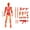 Red, variant on Titan 13 Action Figure, T13 Action Figure Robot, Stikbot Toys with Weapon Accessories, 3D Printed Action Figures Toys, Multi-jointed Movable Stick Bots Articulated Robot Dummy, Bot Figures