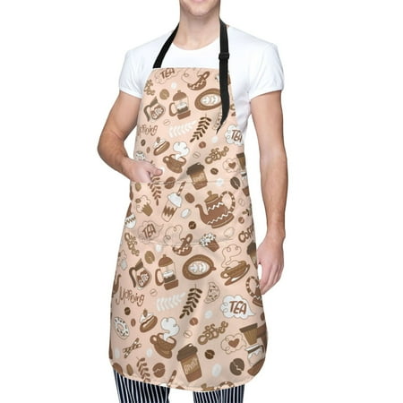 

Kdxio coffee tea pots Apron with Pockets Adjustable Kitchen Aprons for Men Women Waterproof Aprons for Cooking Drawing Crafting Baking Household Cleaning