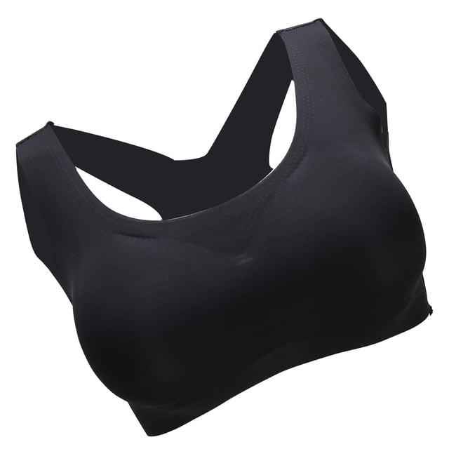 Qiilu Women Wireless Color Front Buckle Vest Breathing S Plus Size