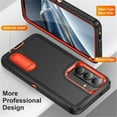 thumbnail image 3 of Para Samsung Galaxy S26 5G Funda para Teléfono de 6,3" con Soporte Incorporado, Funda Protectora Resistente a Prueba de Golpes/polvo/caídas de Grado Militar para Samsung Galaxy S26 5G, Negro+naranja, 3 of 8