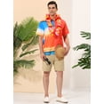 thumbnail image 3 of INSPIRE CHIC Camisas de patchwork con bolsillo en el pecho y manga corta con botones y estampado hawaiano para hombre naranja L, 3 of 6