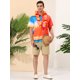 thumbnail image 3 of INSPIRE CHIC Camisas de patchwork con bolsillo en el pecho y manga corta con botones y estampado hawaiano para hombre naranja XL, 3 of 6