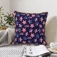 thumbnail image 6 of Fotbe American Stars Pattern Velvet Decorative Throw Pillow Covers with Elegant Piping, Soft Plush Cushion Cover for Sofa, Bed, Car, Office-18"x18", 6 of 8