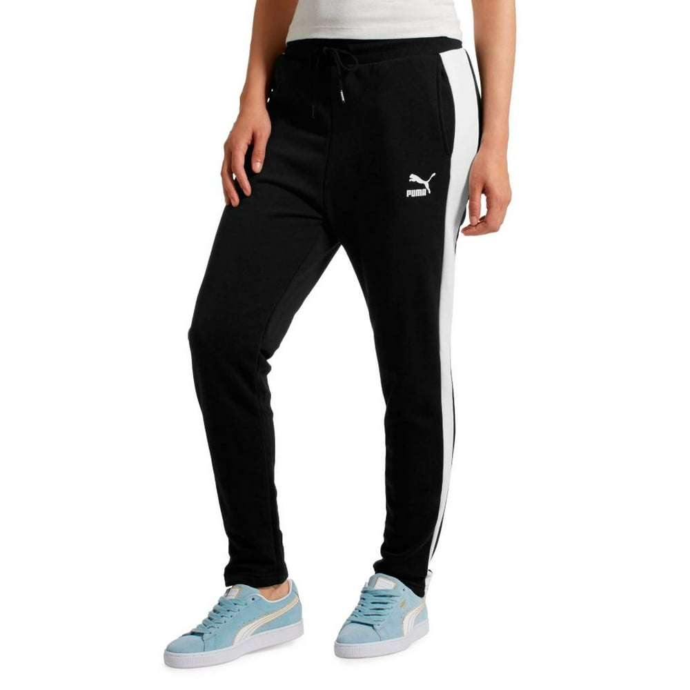 puma essentials small logo slim joggers in black