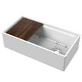 thumbnail image 2 of Nuie Kitchen Sink 36" Single Bowl Apron Front, Grid & Cutting Board, Fireclay, 36x19x10", 2 of 7