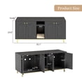 thumbnail image 7 of Cabinet Cat Litter Box Enclosure Black Color Large Capacity Double Magnetic Door Design Litter Box Furniture Enclosure Cabin with Scratching Pad, 7 of 7