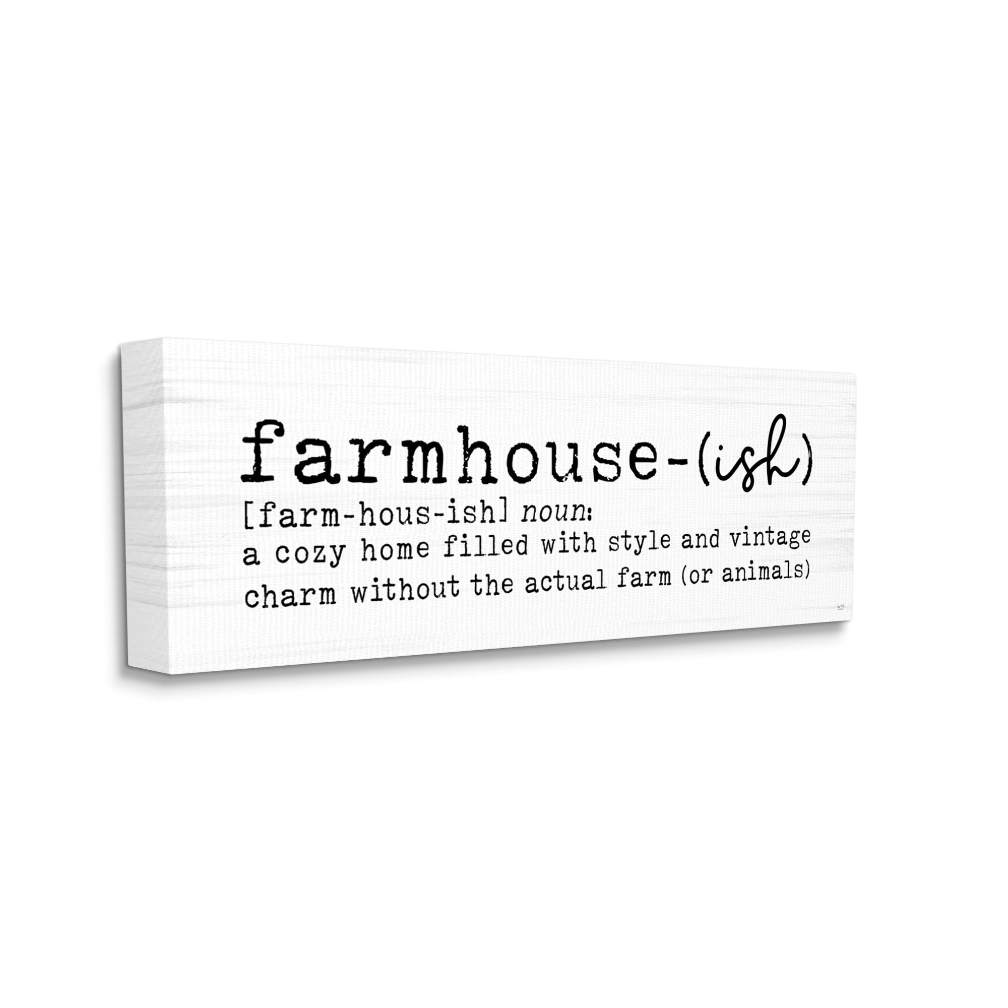 Stupell Industries Farmhouse-Ish Playful Definition Sign Birch Pattern Graphic Art Gallery Wrapped Canvas Print Wall Art, Design by Lux + Me Designs