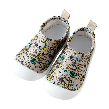 Yindaity Toddler Boy Shoes Baby Boys Girls Shoes Non-Slip Rubber Sole Sneakers First Walking Toddler Crib Shoes Loafers Flats (Coffee 6-12Months)