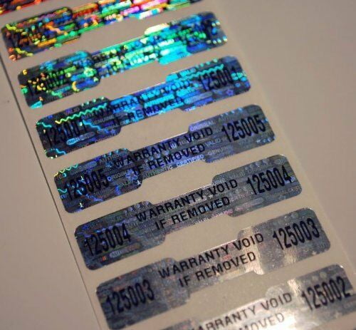 1.5 Inch X .5 Inch 100 Silver Hologram Tamper Evident High Security Labels Stickers 