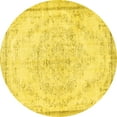 thumbnail image 1 of Ahgly Company Machine Washable Indoor Round Persian Yellow Traditional Area Rugs, 7' Round, 1 of 4