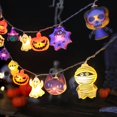 thumbnail image 1 of CAIROYAR Cadena de luces LED a batería para Halloween con forma de gato, bruja y araña fantasma, 1 of 7